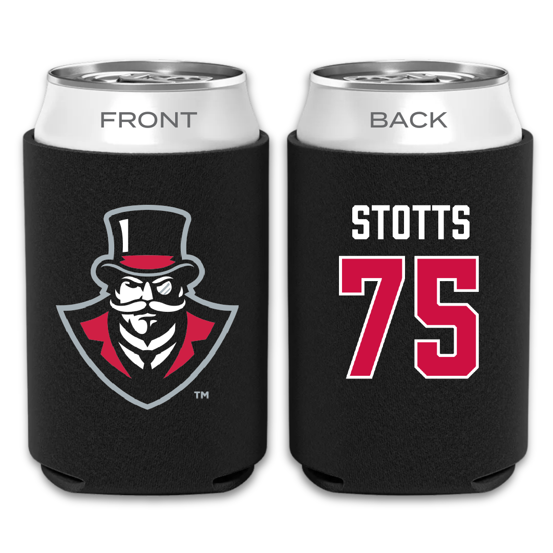 Austin Peay State University Football Black Can Cooler - #75 Ben Stotts