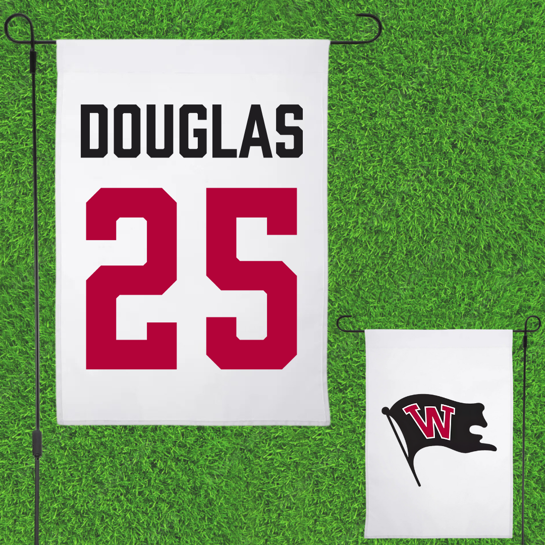 Whitworth University Baseball White Garden Flag - #25 Henry Douglas
