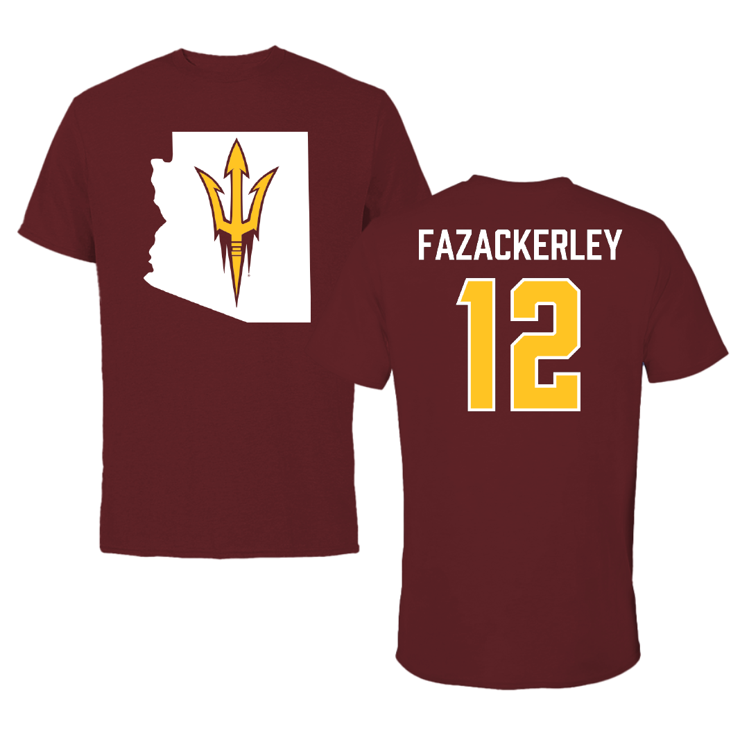 Arizona State University Soccer Maroon State Performance Tee - #12 Lucy Fazackerley