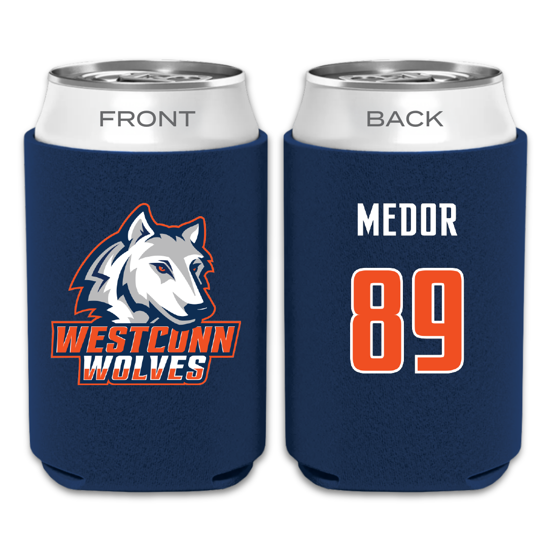 Western Connecticut State University Football Navy Can Cooler - #89 Terry Medor