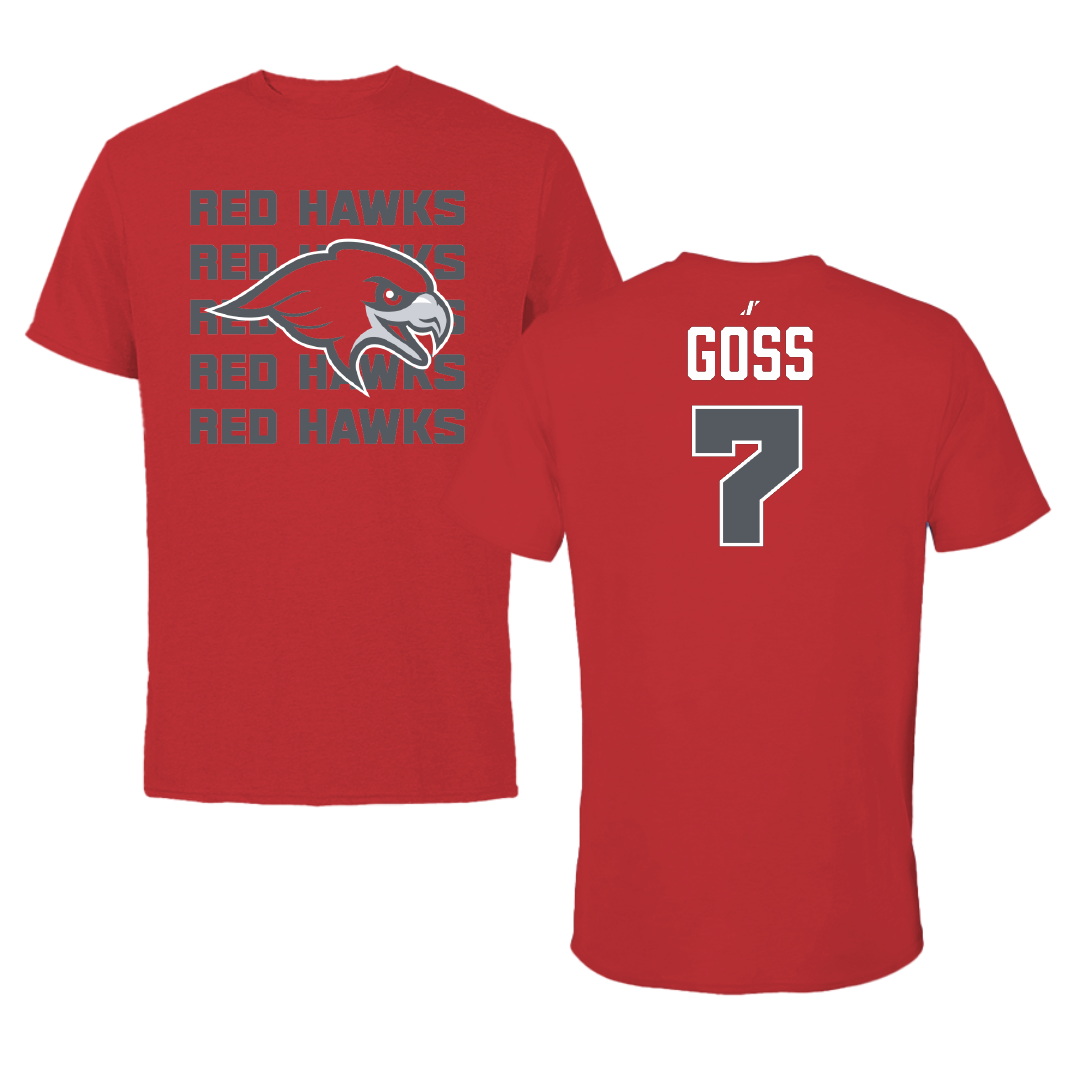 Montclair State University Basketball (M) Red General Performance Tee - #7 Kabrien Goss