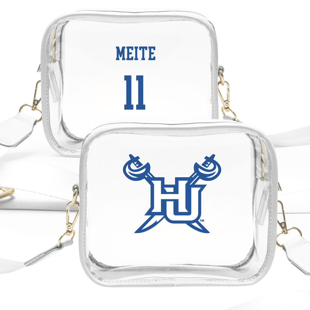 Hampton University Lacrosse (M) White Clear Stadium Bag - #11 Mamadou Meite