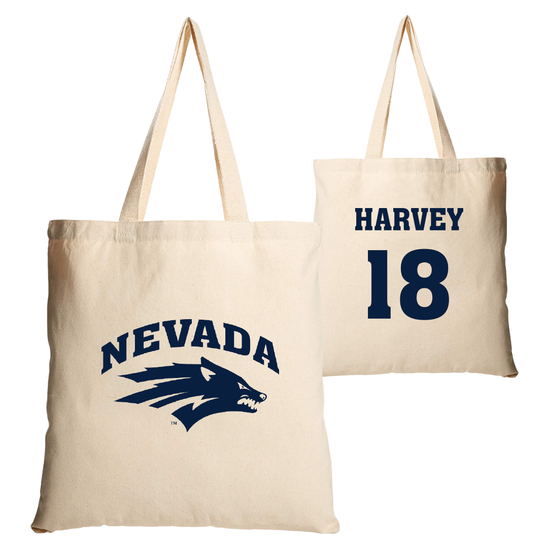 University of Nevada Baseball Tan Canvas Tote Bag - #18 Jake Harvey