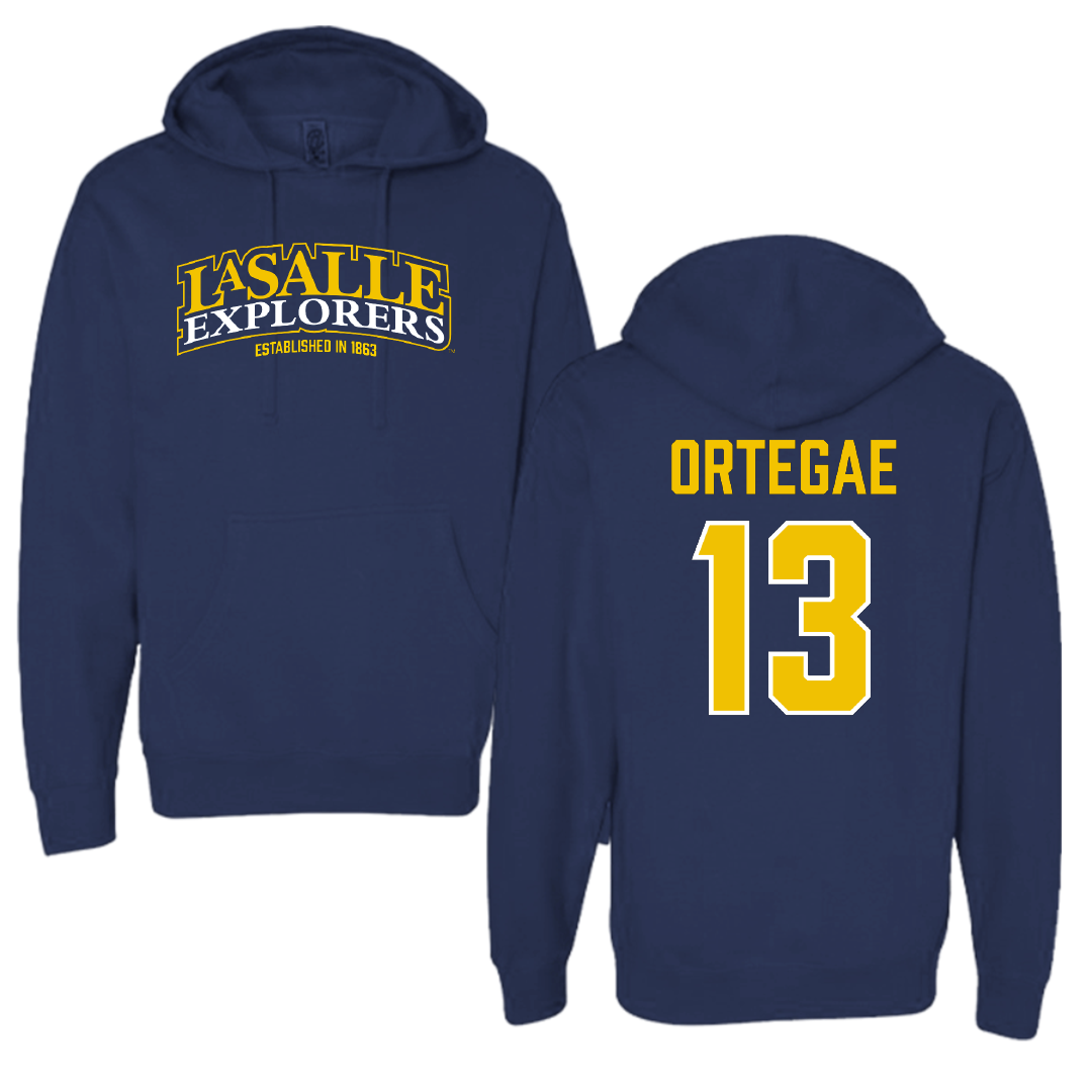 La Salle University Baseball Navy General Hoodie - #13 Johnny Ortegae