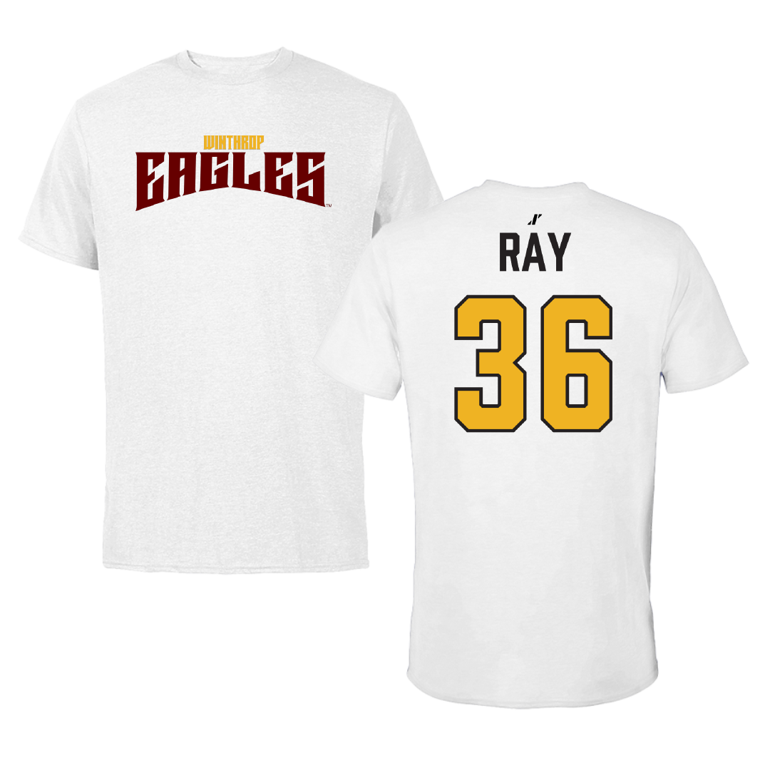 Winthrop University Baseball White Classic Tee - #36 Jack Ray