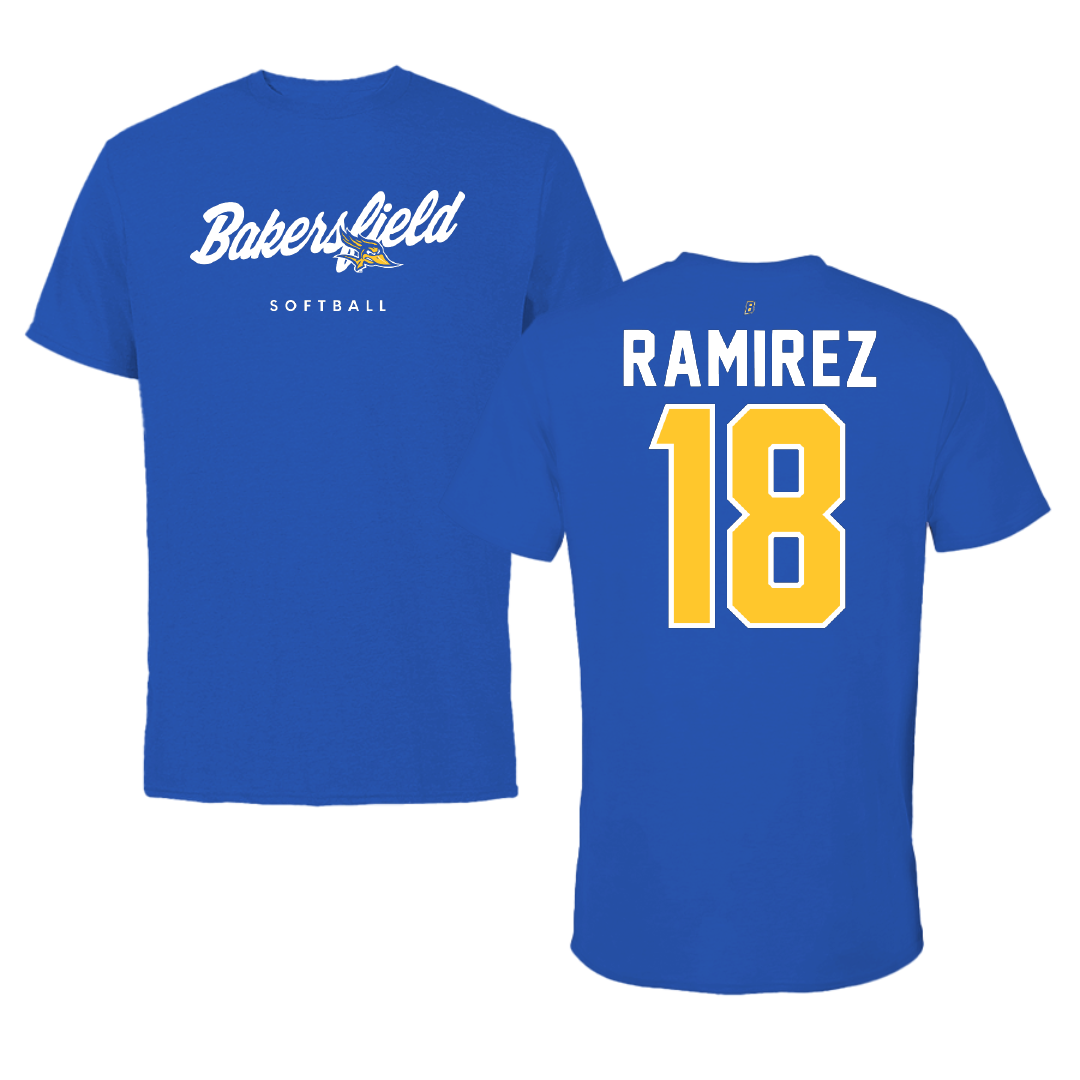 California State University-Bakersfield Softball Blue Tee - #18 Maya Ramirez