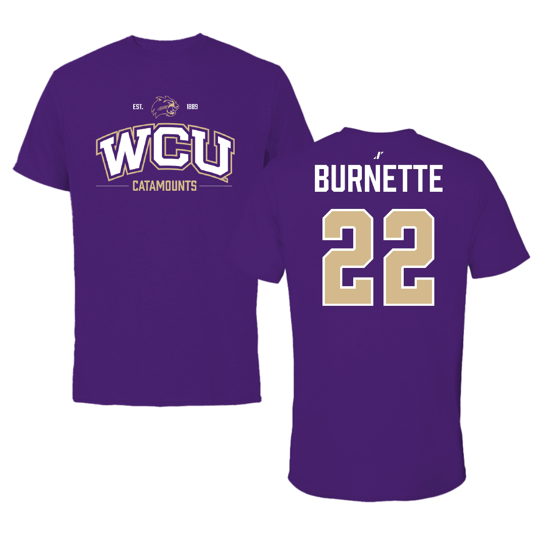 Western Carolina University Baseball Purple General Tee - #22 Carter Burnette