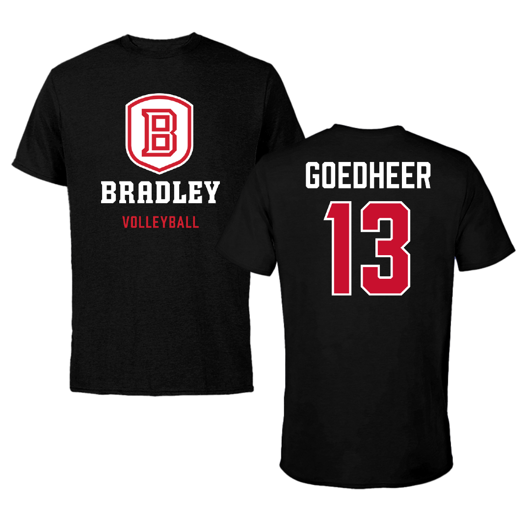 Bradley University Volleyball (W) Black Block Performance Tee - #13 Adeline Goedheer