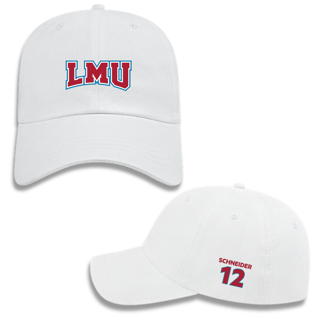 Loyola Marymount University Baseball White Hat - #12 Maxwell Schneider