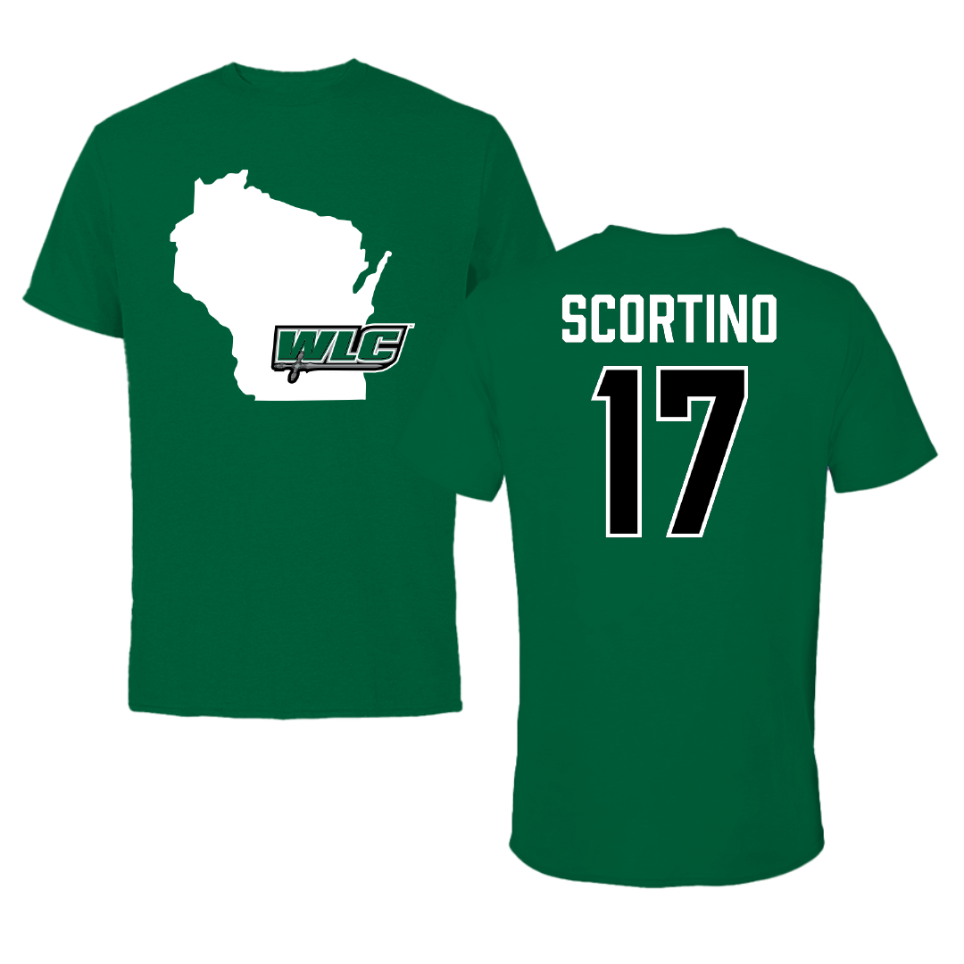 Wisconsin Lutheran College Soccer Green State Tee - #17 Aydan Scortino