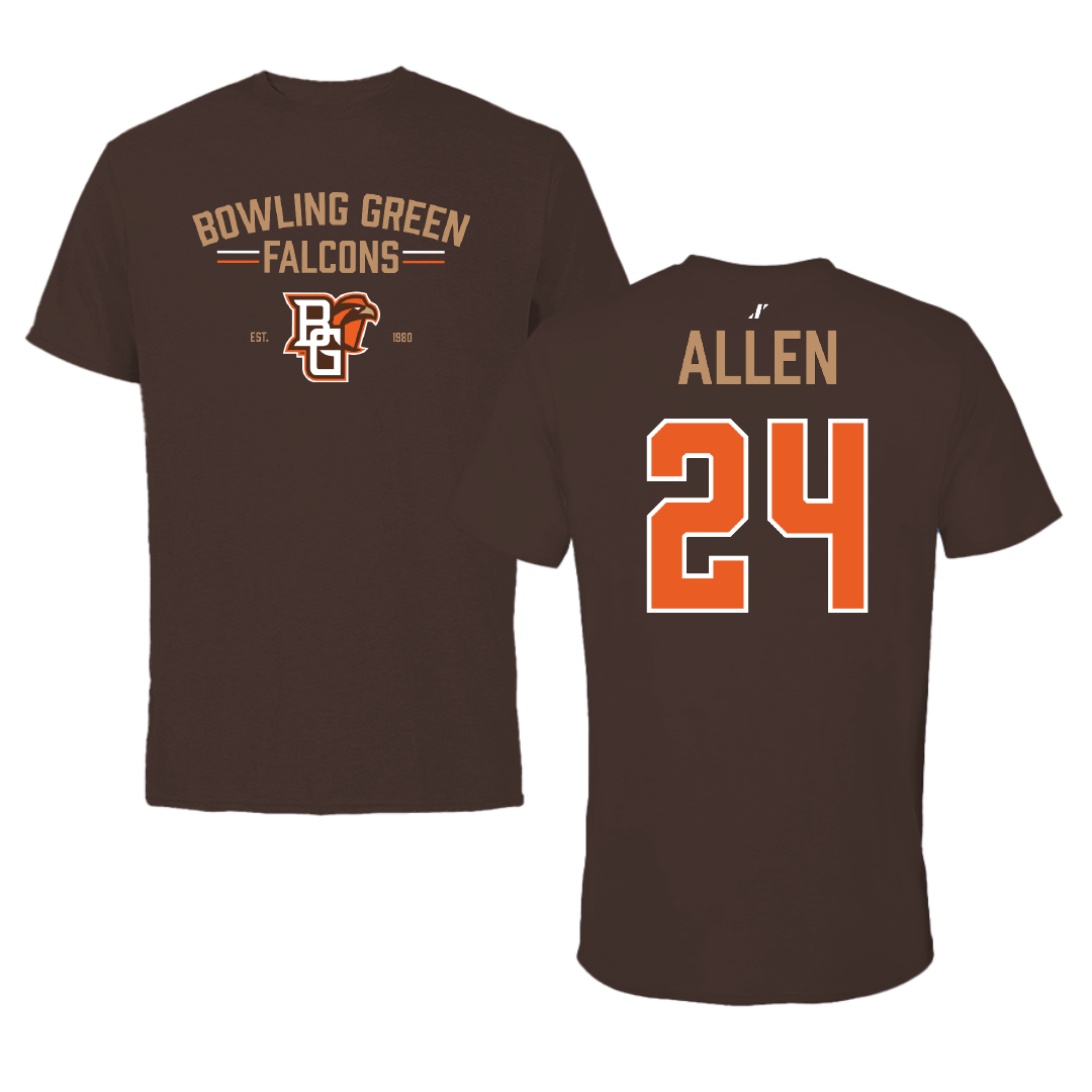 Bowling Green State University Basketball Brown General Tee - #24 Denza Allen