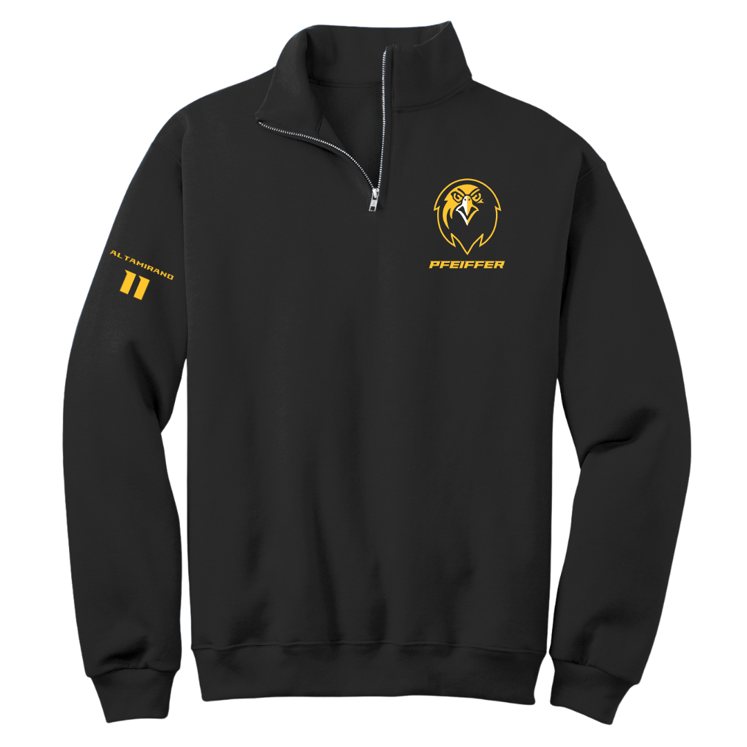 Pfeiffer University Soccer (W) Black Quarter-Zip - #11 Maria Altamirano