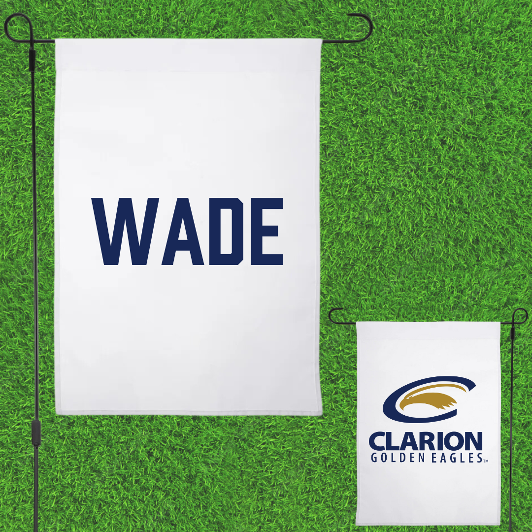 PennWest Clarion Wrestling White Garden Flag - Colton Wade