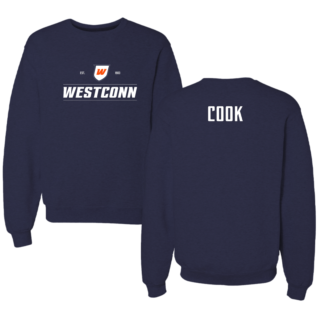 Western Connecticut State University Baseball Navy General Crewneck - John Cook
