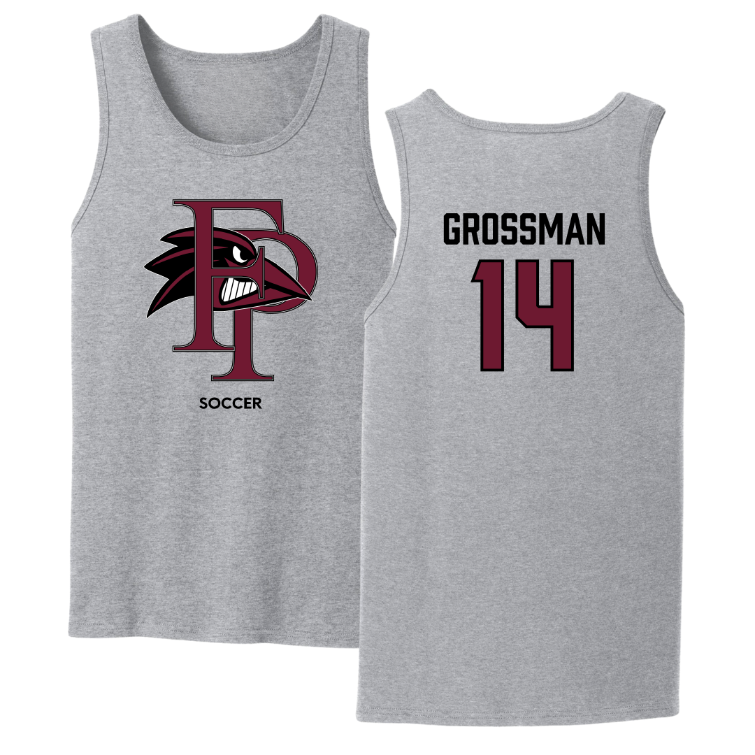 Franklin Pierce University Soccer (M) Sport Gray Tank Top - #14 Carver Grossman