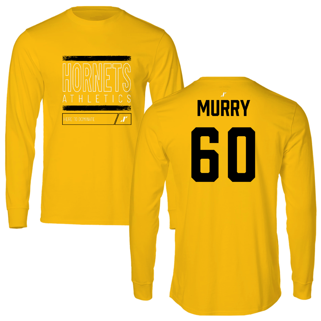 Alabama State University Football Gold Dominate Performance Long Sleeve - #60 Izaac Murry