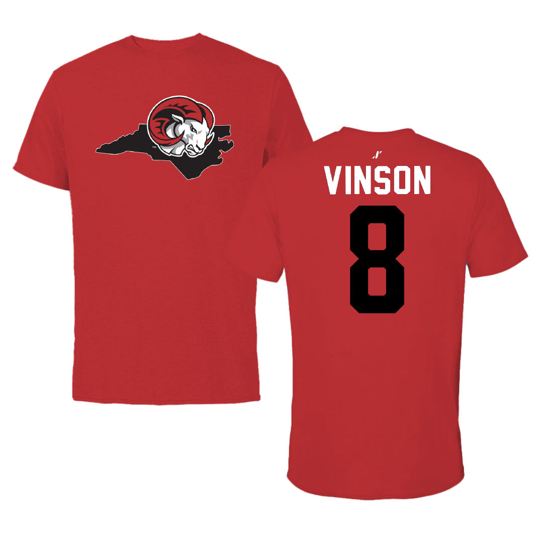 Winston-Salem State University Softball Red State Performance Tee - #8 Makayla Vinson