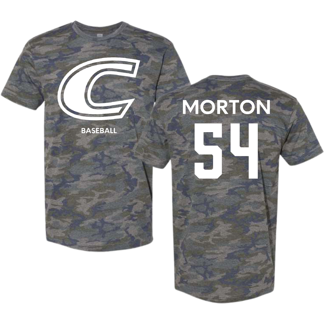 Centre College Baseball Vintage Camo Tee - #54 Austin Morton