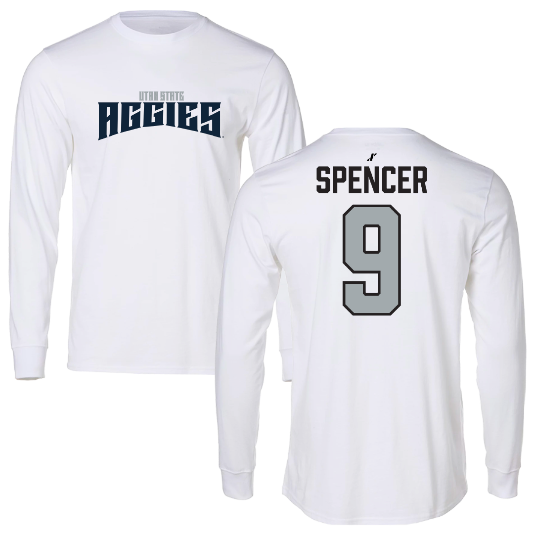 Utah State University Volleyball White Classic Long Sleeve - #9 Hailey Spencer