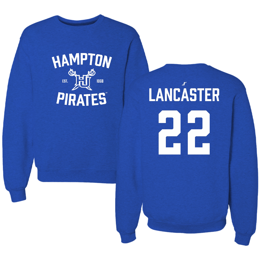 Hampton University Lacrosse (M) Blue General Crewneck - #22 Miles Lancaster
