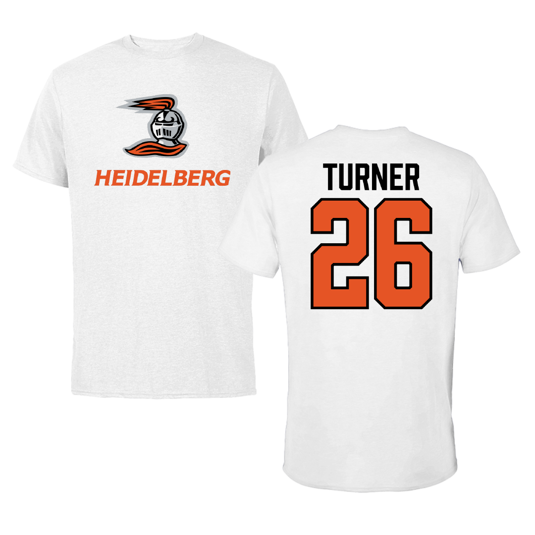Heidelberg University Soccer White Tee - #26 Brenden Turner