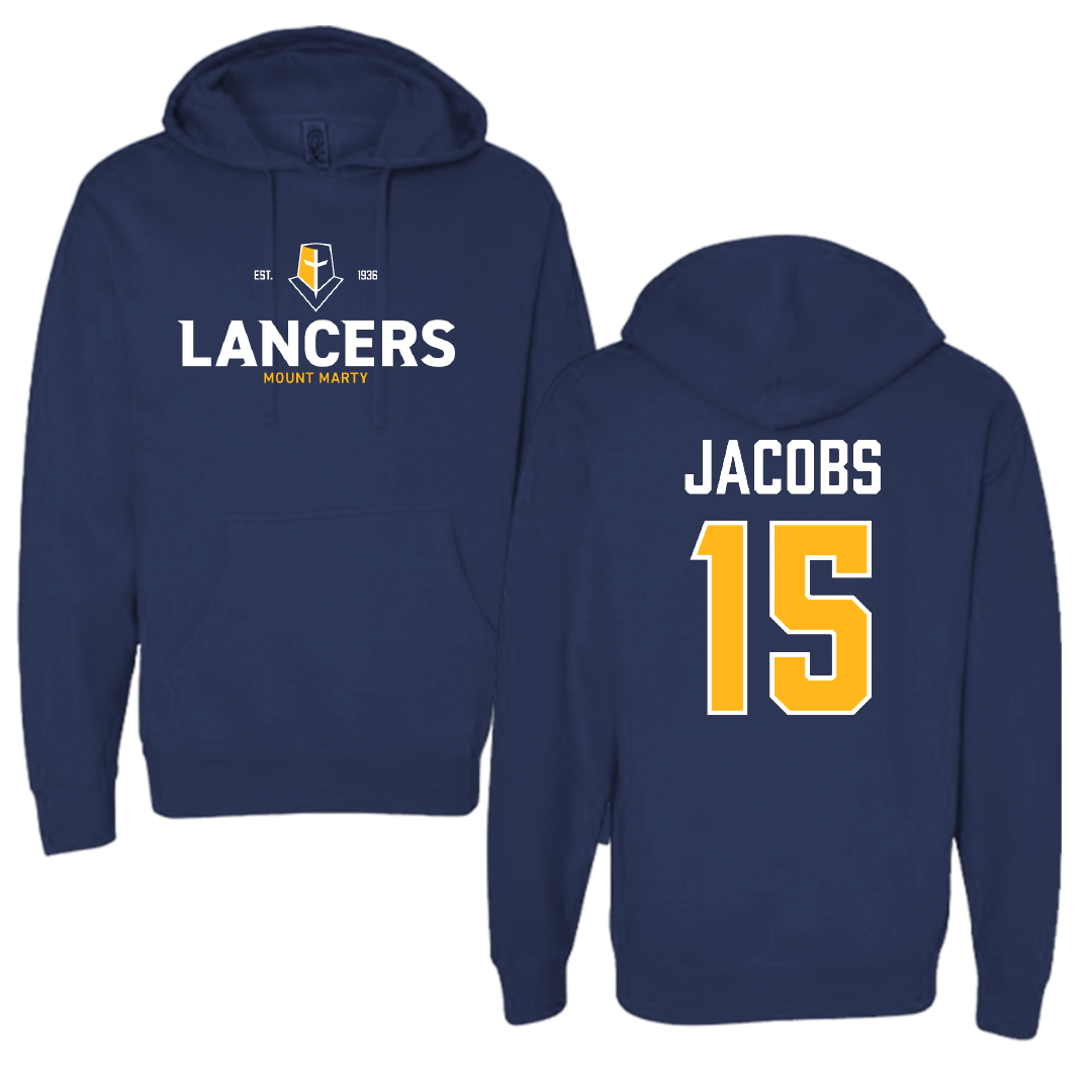 Mount Marty University Baseball Navy General Hoodie - #15 Palmer Jacobs