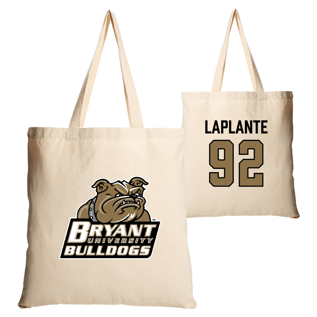 Bryant University Football Tan Canvas Tote Bag - #92 Nathan LaPlante