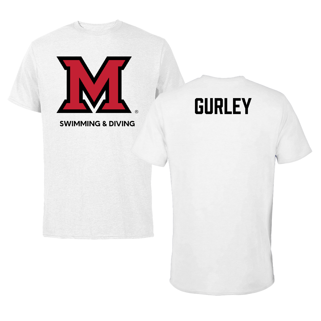 Miami University (Ohio) Swimming & Diving White Tee - Rebekah Gurley