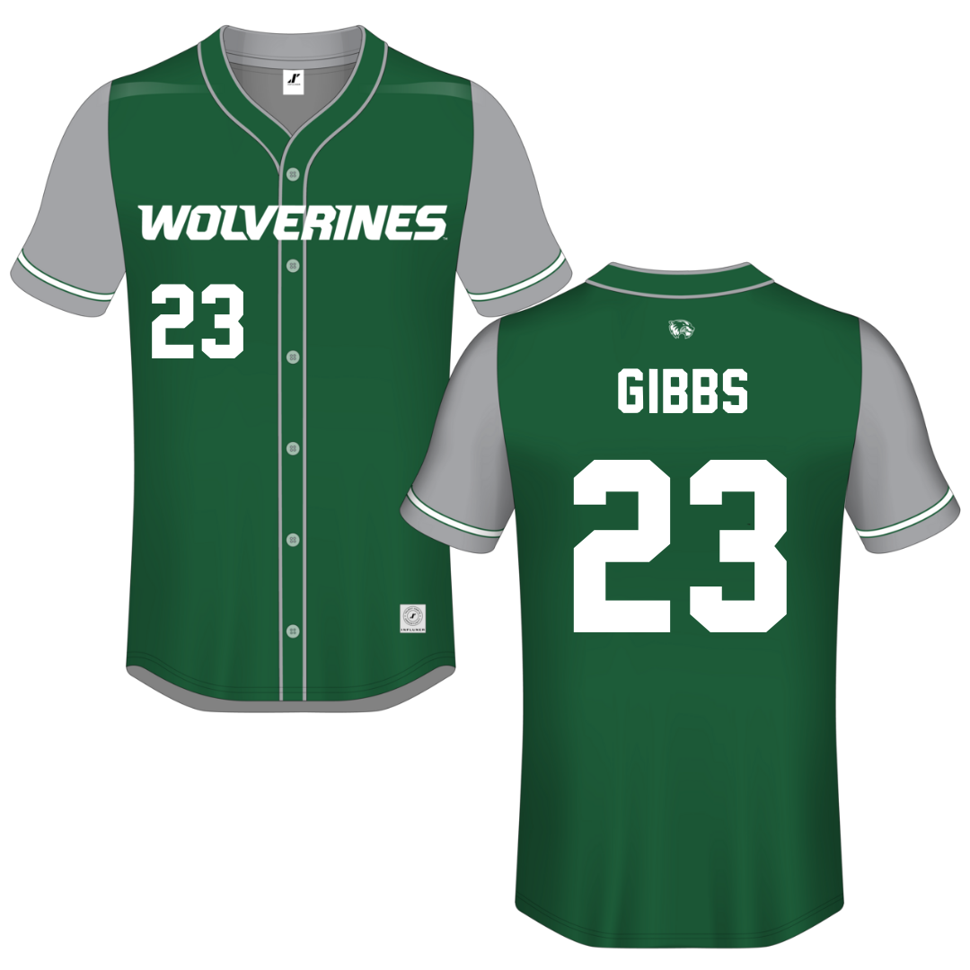 Utah Valley University Green Button-Down Jersey - #23 Megan Gibbs