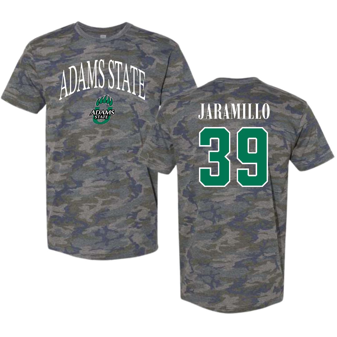 Adams State University Soccer Vintage Camo Tee - #39 Cassandra Jaramillo