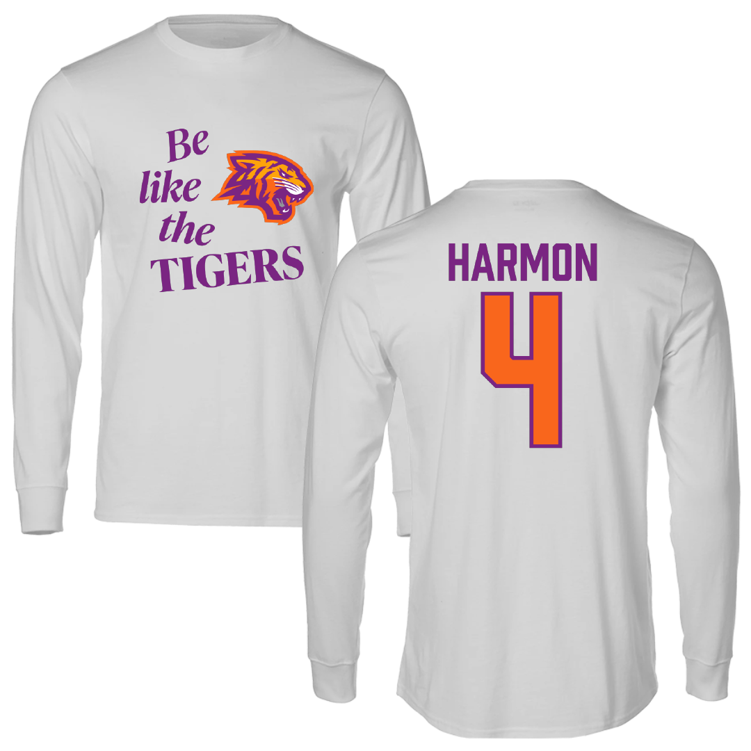 Edward Waters University Volleyball Light Gray Be Like Us Performance Long Sleeve - #4 Devonte Harmon