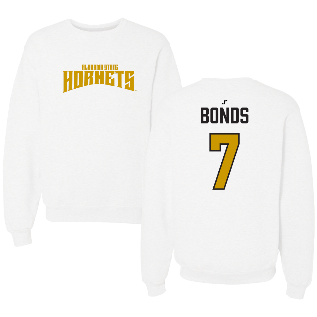 Alabama State University Basketball White Classic Crewneck - #7 Damarion Bonds