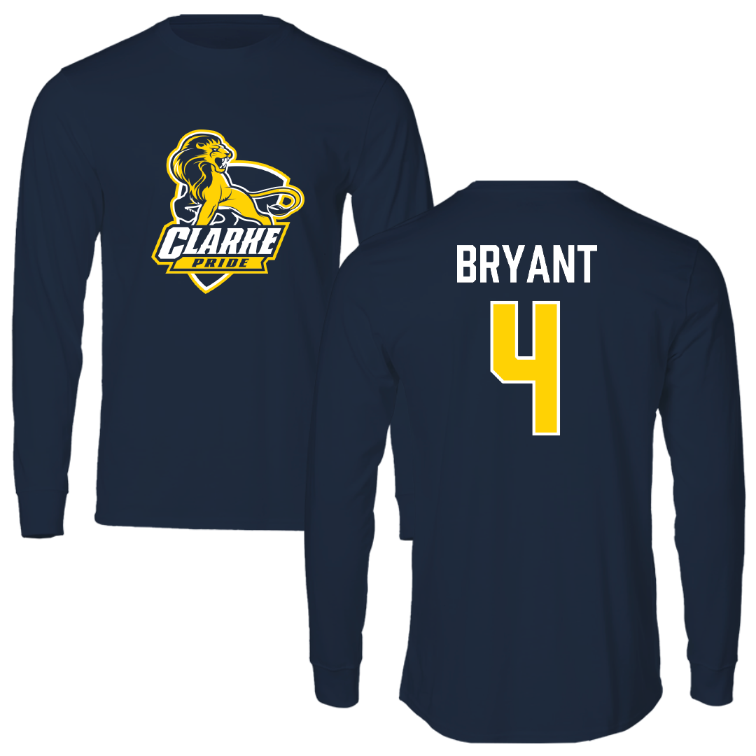 Clarke University Basketball (M) Navy Long Sleeve - #4 Nick Bryant