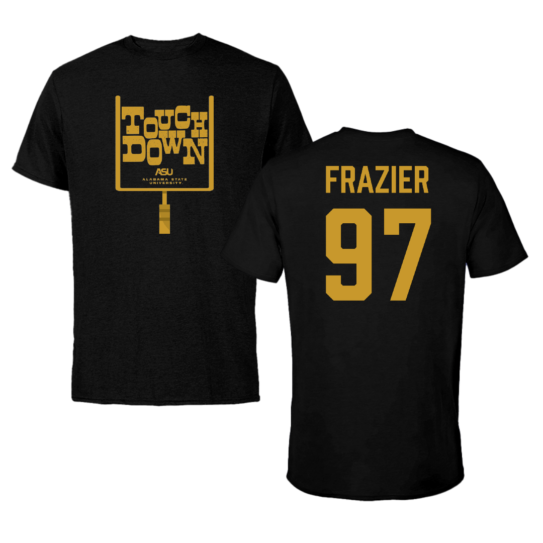 Alabama State University Football Black Touchdown Tee - #97 Kendarius Frazier