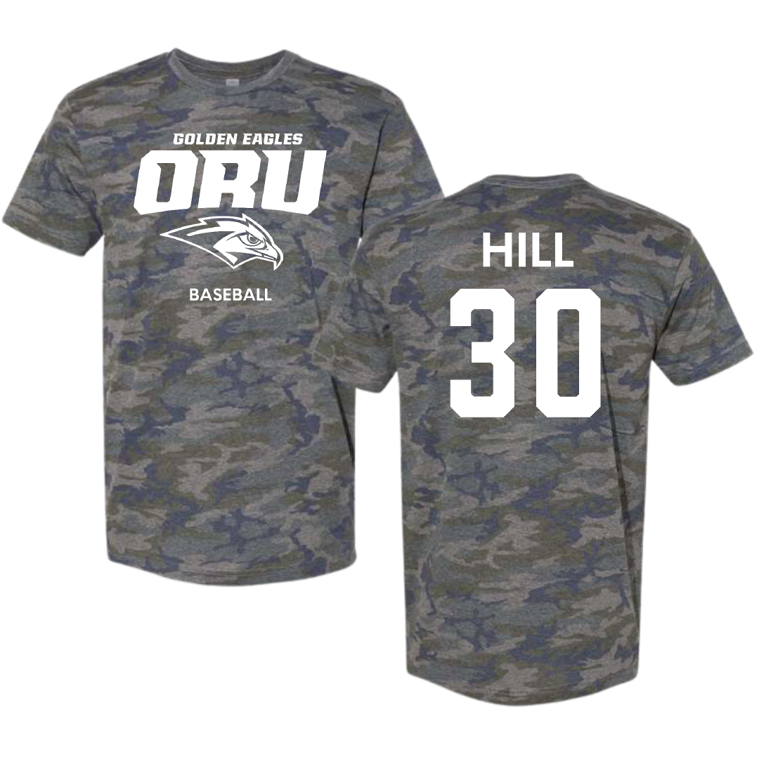 Oral Roberts University Baseball Vintage Camo Tee - #30 Louie Hill