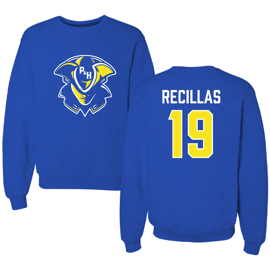Patrick & Henry Community College Soccer (M) Blue Crewneck - #19 Ian Recillas