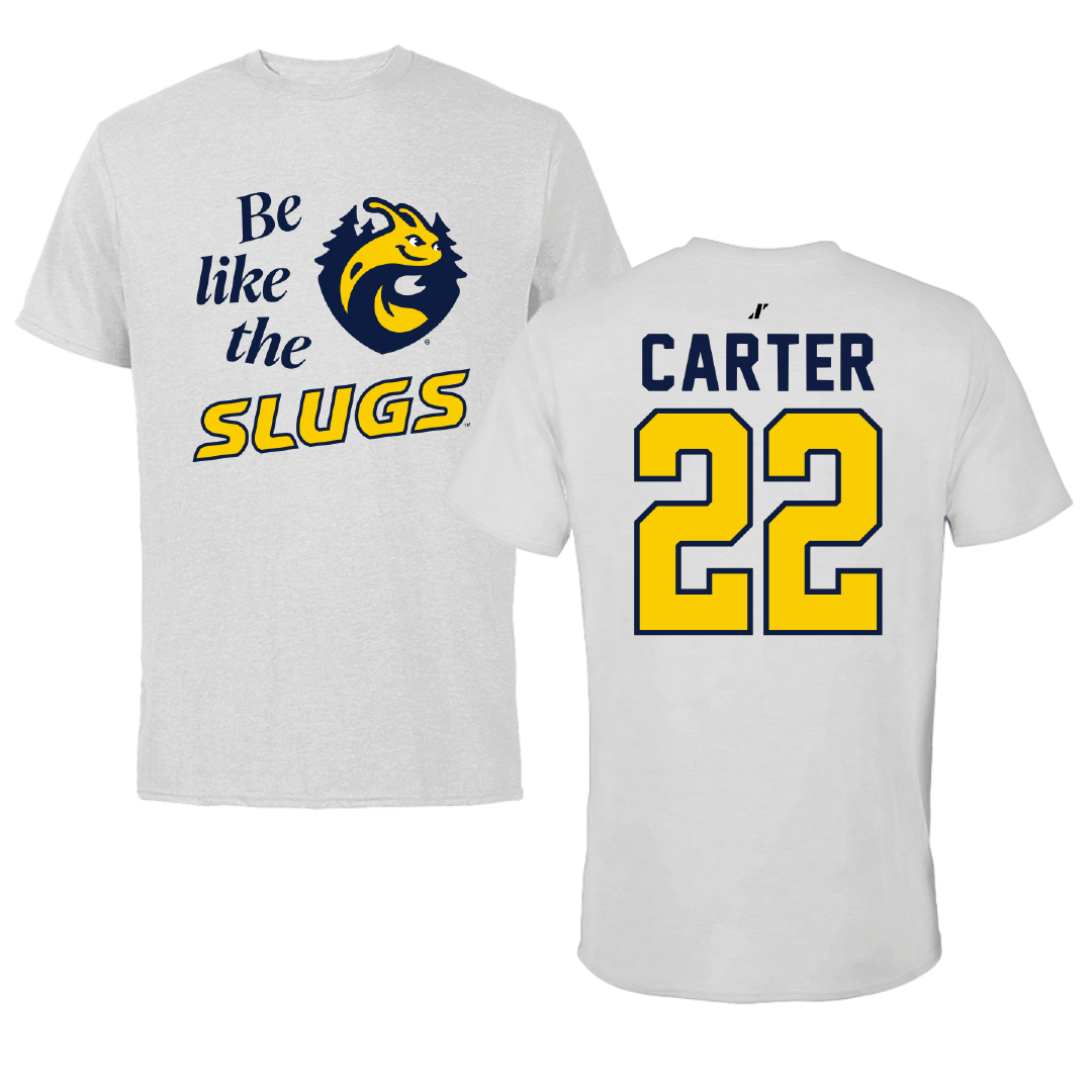 University of California-Santa Cruz Volleyball Light Gray Be Like Us Performance Tee - #22 Cebrián Carter