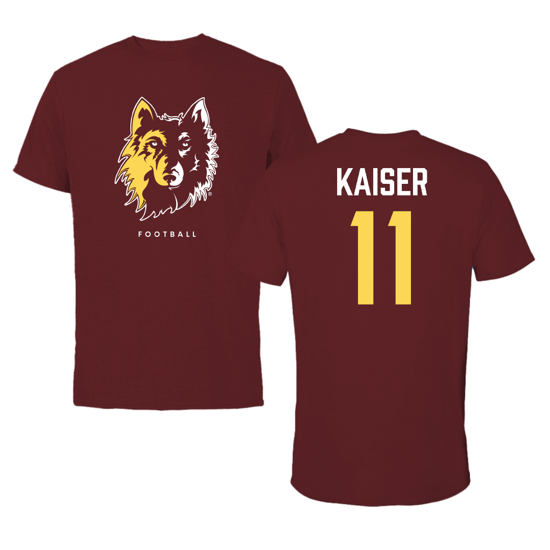Northern State University Football Maroon Performance Tee - #11 Cade Kaiser