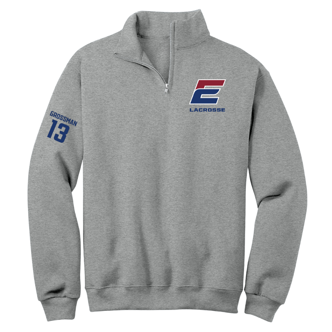 Eastern Connecticut State University Lacrosse (M) Sport Gray Quarter-Zip - #13 Josh Grossman