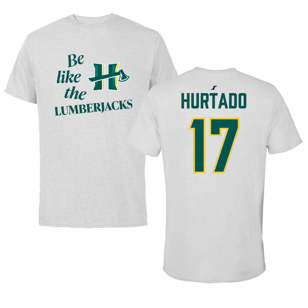 Cal Poly Humboldt Softball Light Gray Be Like Us Performance Tee - #17 Olivia Hurtado