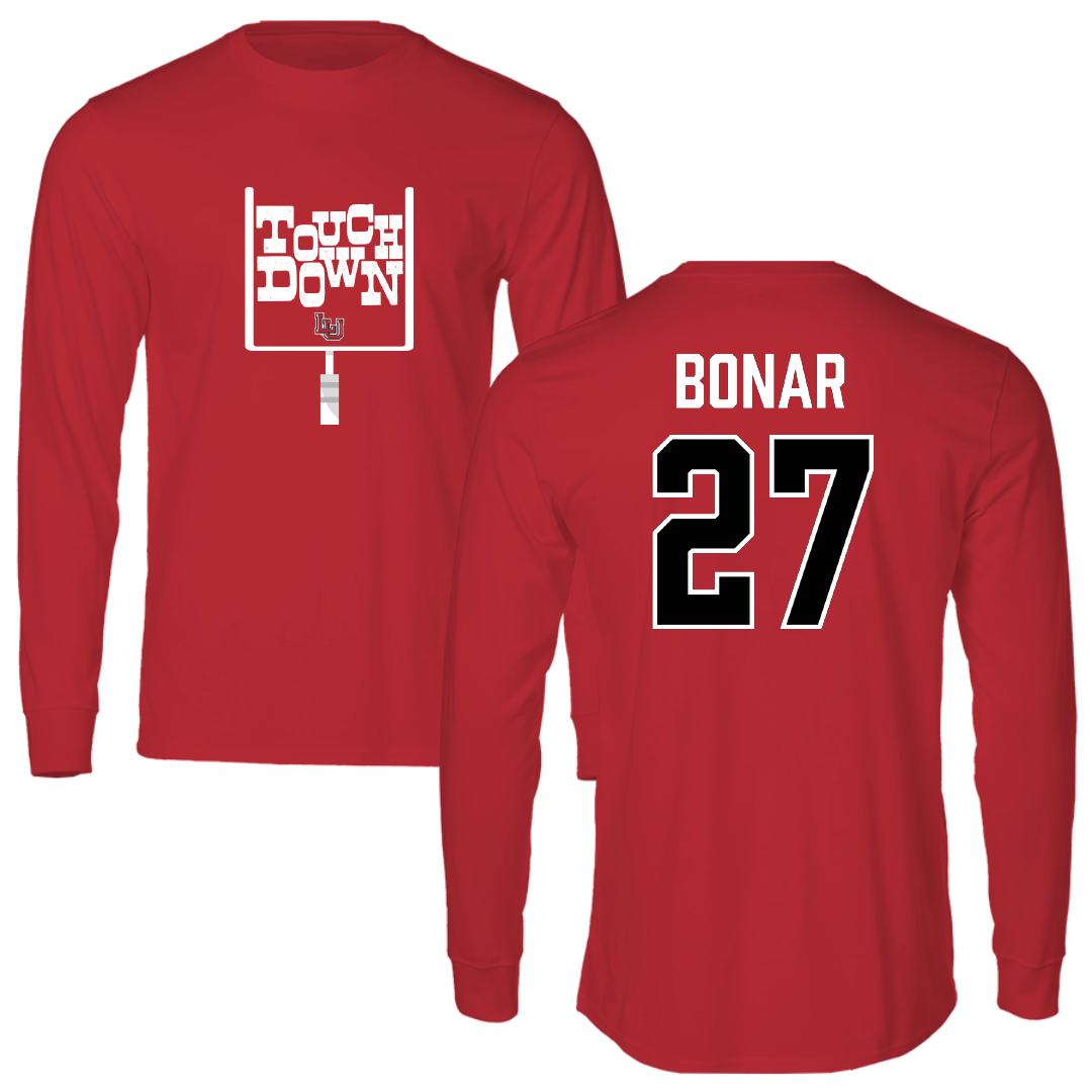 Lamar University Football Red Touchdown Performance Long Sleeve - #27 Robert Bonar
