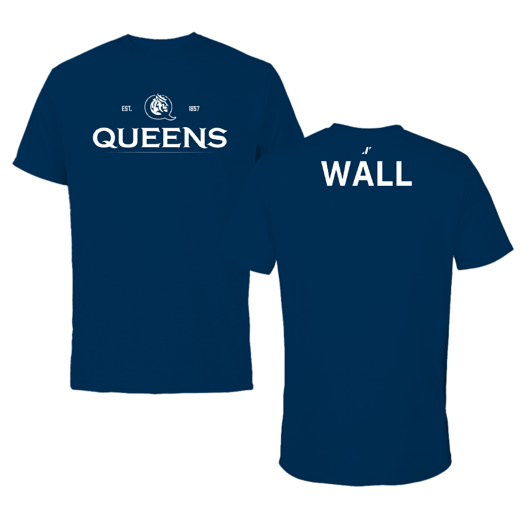 Queens University of Charlotte TF and XC Navy General Performance Tee - David Wall