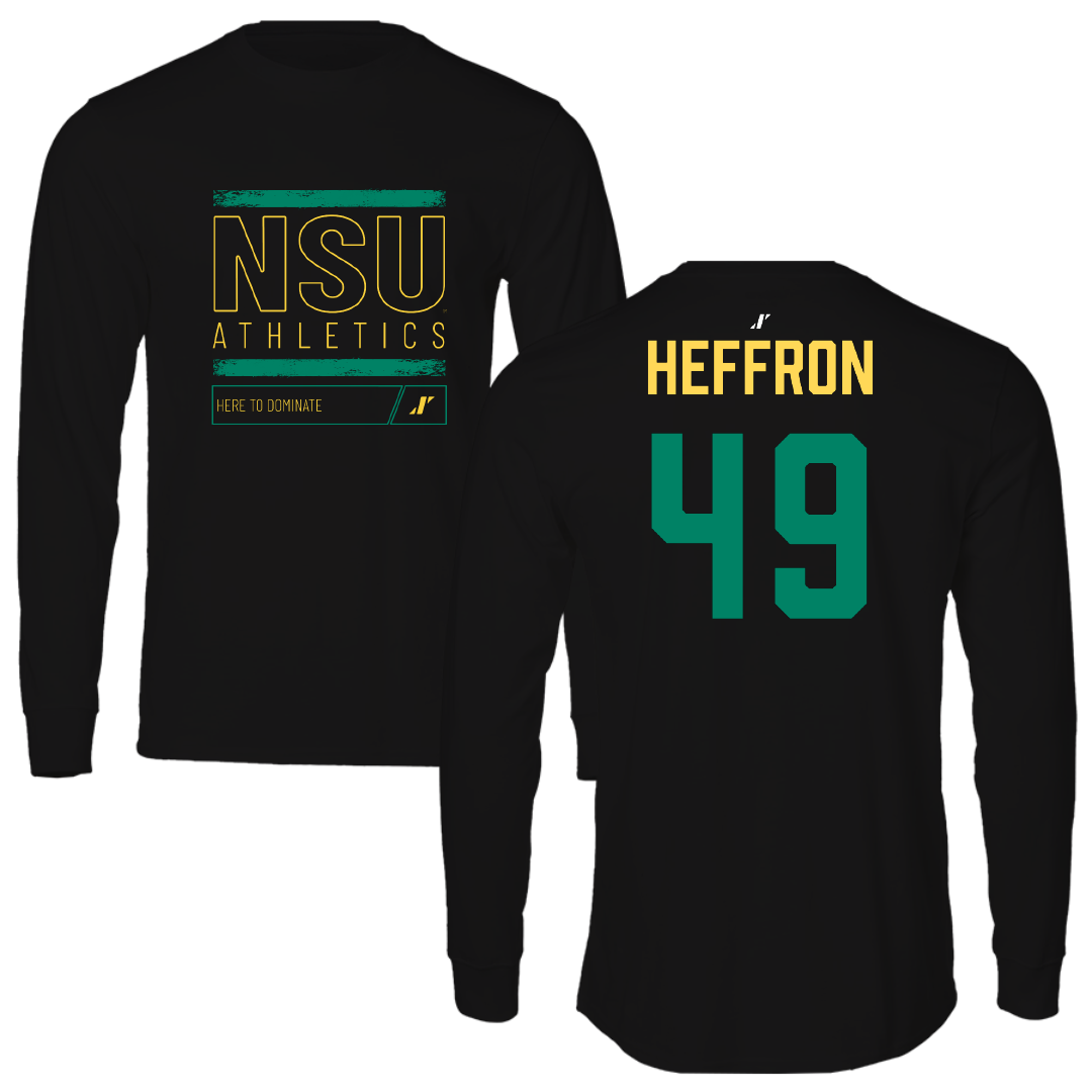 Norfolk State University Football Black Dominate Long Sleeve - #49 Benjamin Heffron