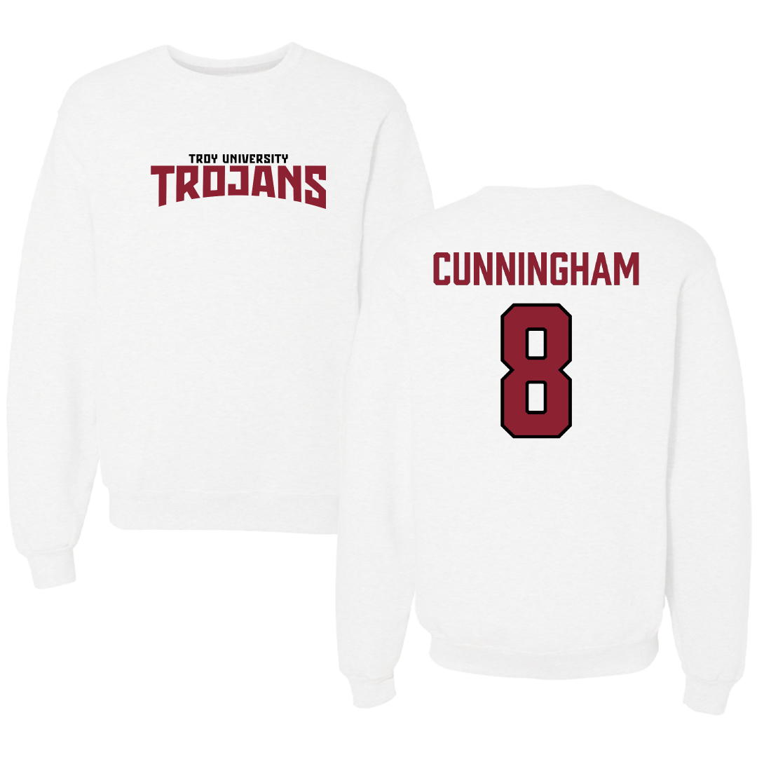 Troy University Softball White Classic Crewneck - #8 Ella Cunningham