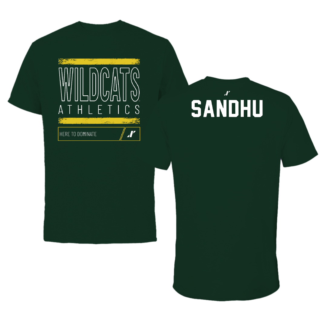 Northern Michigan University Wrestling Forest Green Dominate Performance Tee - Bryn Sandhu