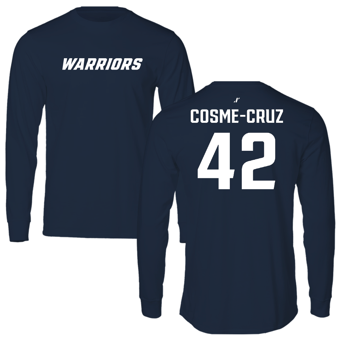 Eastern Connecticut State University Baseball Navy Long Sleeve - #42 Preston Cosme-Cruz