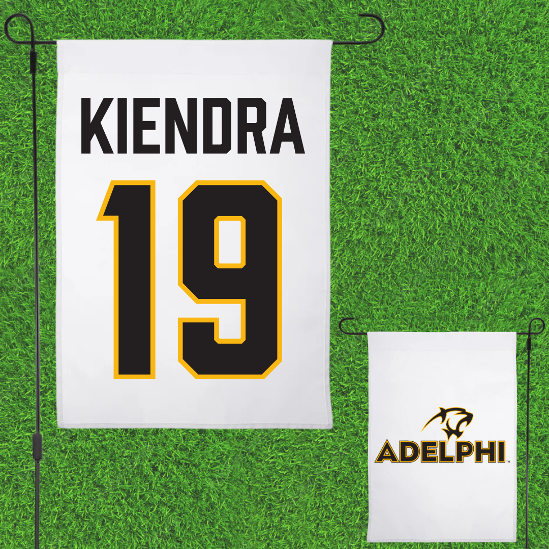 Adelphi University Volleyball White Garden Flag - #19 Delaney Kiendra