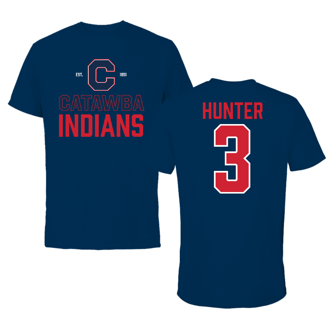 Catawba College Baseball Navy General Tee - #3 Samuel Hunter