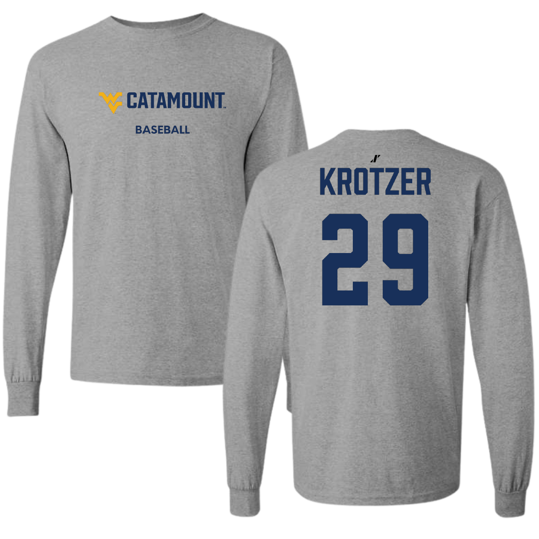Potomac State College Baseball Sport Gray Long Sleeve - #29 Hunter Krotzer