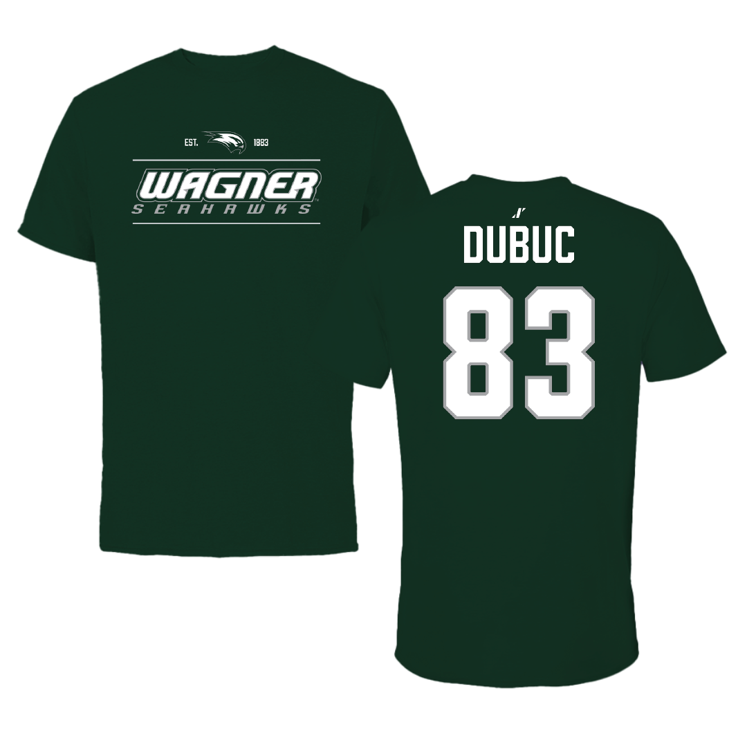 Wagner College Football Forest Green General Tee - #83 Trent DuBuc